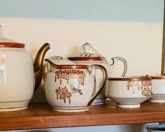 Japanese Kutani porcelain tea set