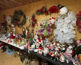 Loads of Holiday Decorations of all Kinds! Mostly New! from Wreaths to Lights to Trees to Ornaments of all types and More! Just in time for any Holiday Season you can imagine!