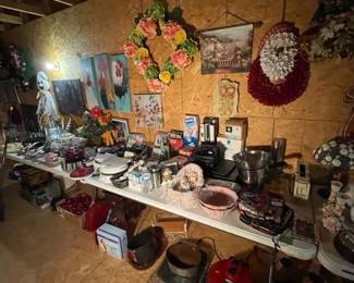 Loads of Holiday Decorations of all Kinds! Mostly New! from Wreaths to Lights to Trees to Ornaments of all types and More! Just in time for any Holiday Season you can imagine!