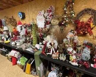 Loads of Holiday Decorations of all Kinds! Mostly New! from Wreaths to Lights to Trees to Ornaments of all types and More! Just in time for any Holiday Season you can imagine!