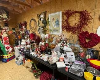 Loads of Holiday Decorations of all Kinds! Mostly New! from Wreaths to Lights to Trees to Ornaments of all types and More! Just in time for any Holiday Season you can imagine!