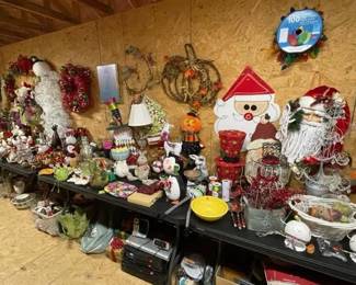 Loads of Holiday Decorations of all Kinds! Mostly New! from Wreaths to Lights to Trees to Ornaments of all types and More! Just in time for any Holiday Season you can imagine!