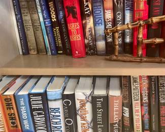 An abundance of wonderful novels by famous writers including John Grisham,  Lee Child, James Patterson among many others.