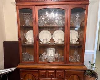 Wood China cabinet with storage