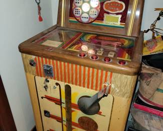 antique nickel slot machine, lights up