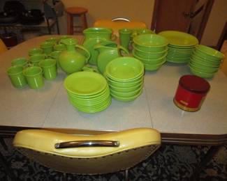 Huge collection of chartruse Fiesta, 1950's formica chrome dinette