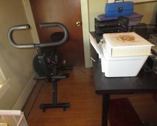 Exercise bike and some weights
