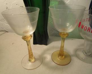 Rare 2 Space Needle wine/cocktail glasses by Bryce Glass