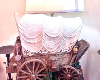 Vintage Chuckwagon Lamp. Celebrating America's first food truck ! The chuck wagon was the heart of the camp. 