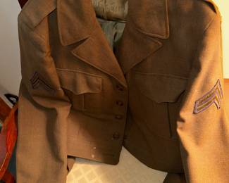WWII jacket, well loved by mice and moths...