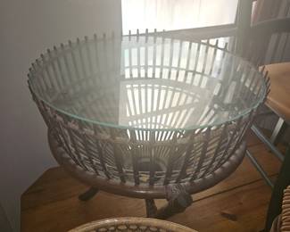 There's are 2 of these
Franco Albini style rattan 1960's fishing basket tables $200 both