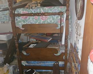 Set of 2 bunk beds  ..surprisingly, not bad shape for as old as they areand  with a ladder. $300 