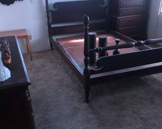 Here we have a solid wood Queen size bed frame . I believe
Priced to sell. $125. Dressers are sold separately