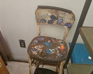 Here's the bigger of the 2 metal stools. I believe this one has a full down step. $50