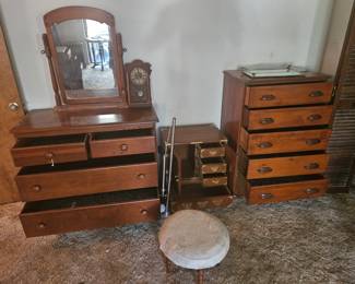 More of the very old solid wood furniture. Not like the c*** they make today. I'm so happy. I was born in a generation where they made good furniture