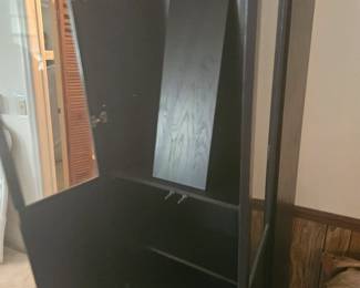 Here's the only relatively new thing in the house. Seven feet tall particle board wall storage cabinet. $40