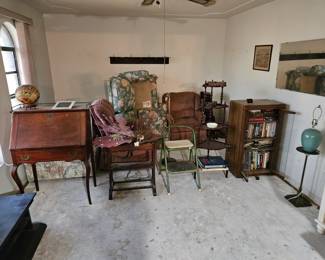 We decided to block the room off. My clients were nice enough to pull the carpet up for the sale. 
