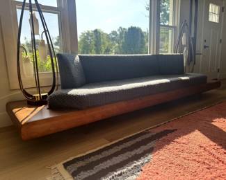 Midcentury Modern Adrian Pearsall Sofa with Floating End Tables.