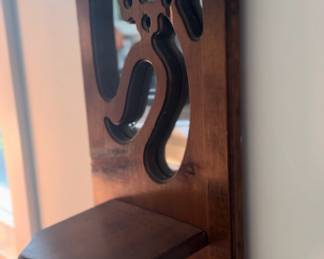 Vintage Wood Mirror with Shelf