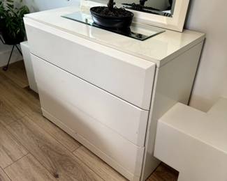 Post Modern White Lacquered Four Drawer Dresser by "Lane"