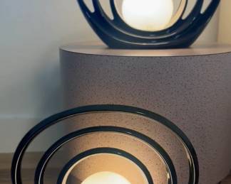 Italian ceramic "halo" table lamps (2)