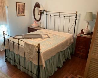 ANTIQUE IRON AND BRASS BED