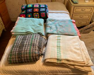 VINTAGE BED THROWS.   VERY VINTAGE 