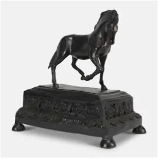 Antique Bronze Horse Sculpture In the Manner of Francesco (Cecco Bravo) Montelatici