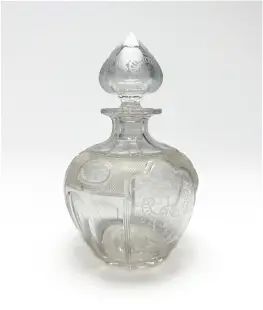 Antique American 19thC Fine Cut Glass Perfume Bottle Decanter