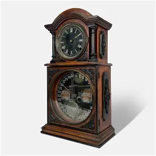 Ithaca Calendar Clock No. 3-1/2 Double Dial Mantel Shelf Clock