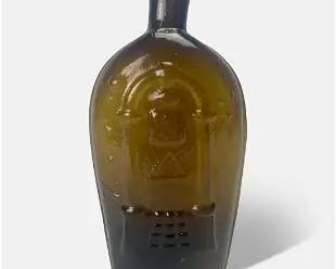 Antique 19thC Green Glass GIV-18 Masonic Eagle Historical American Flask