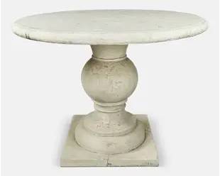 Poured Stone and Resin Baluster Pedestal Outdoor Garden Table