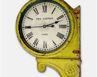 Paul Garnier Antique Cast Iron Double Faced Paris Train Station Wall Clock