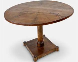 Antique 1820s Regency Burl Walnut Round Pedestal Tilt Top Center Table
