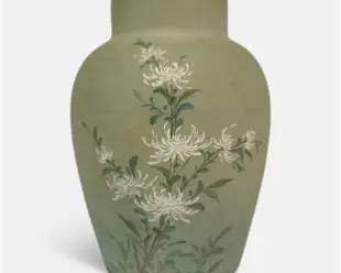 Matthew Andrew Daly for Rookwood Art Pottery Antique 1884 Chrysanthemum Vase