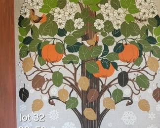 Seasons Tree print on cloth by Toni