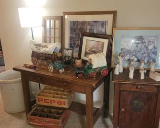 Vintage furniture, Covered wagon lamp and more!