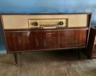 Vintage console with turntable