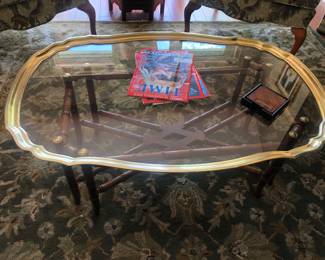 Glass/Brass Coffee Table