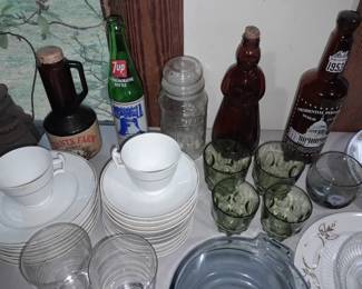 Assorted Kitchen Contents (Glassware, China, Pots & Pans, Dishware, Etc.)