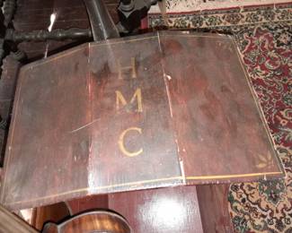 Antique Wooden Cradle W/ Hand Painted Initials