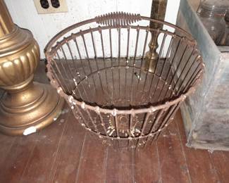 Antique Cast Iron Egg Basket W/ Handle