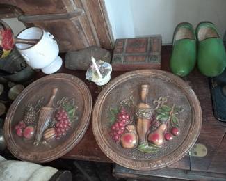 Vintage Chalkware Wall Plaques