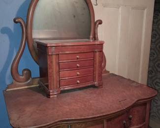 Antique Wooden Dresser W/ Mirror