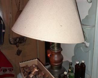Lamp & Antique Bottles