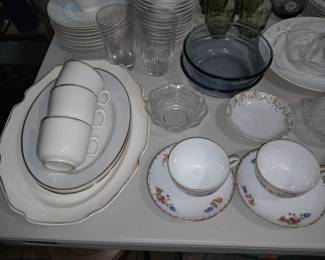 Assorted Kitchen Contents (Glassware, China, Pots & Pans, Dishware, Etc.)