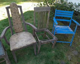Assorted Antique Wooden Chairs