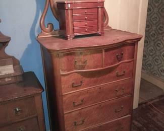 Antique Wooden Dresser W/ Mirror