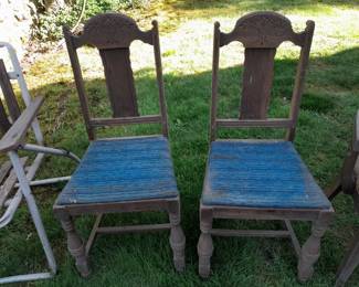 Assorted Antique Wooden Chairs