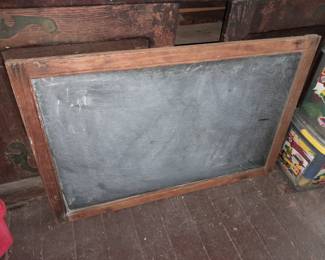 Antique Wood Framed Slate Chalk Board